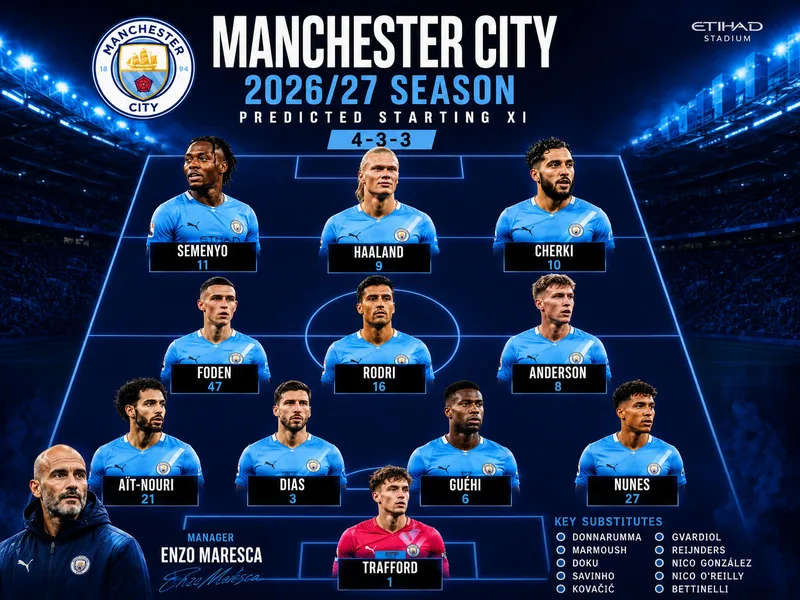 Danh sách cầu thủ Man City mùa 2026/27 kết hợp những trụ cột giàu kinh nghiệm, các tân binh chất lượng và nhiều tài năng trẻ triển vọng.